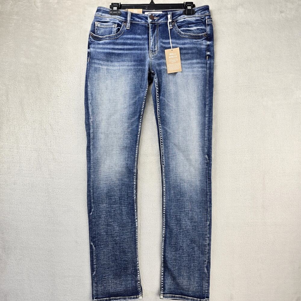 BKE Jeans Womens 29x32 Blue Stella Slim Fit Low Rise Straight Leg Medium Wash